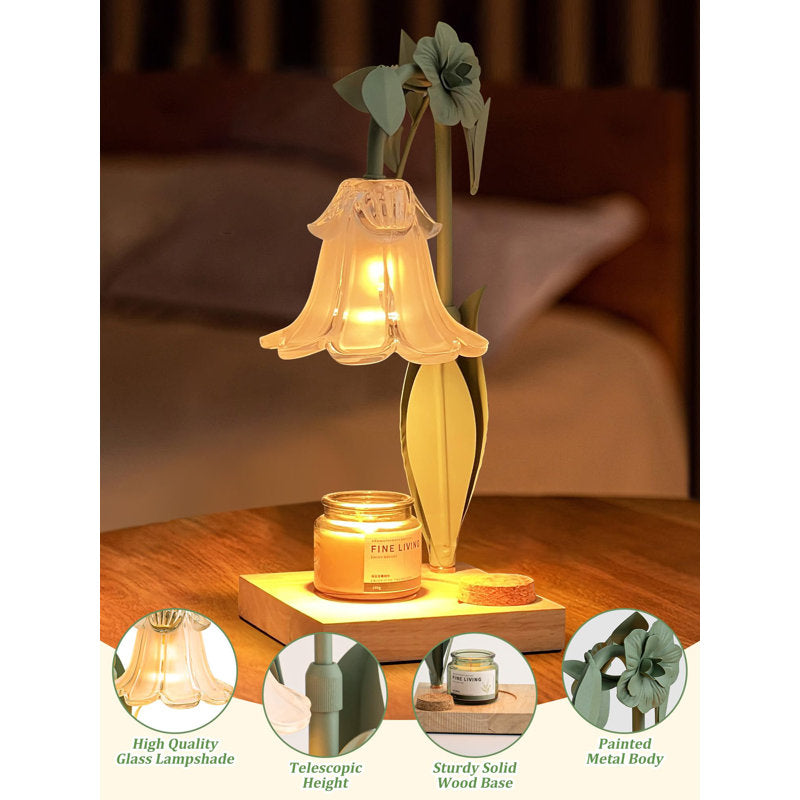 Dimmable Flower Shade Candle Warmer Lamp