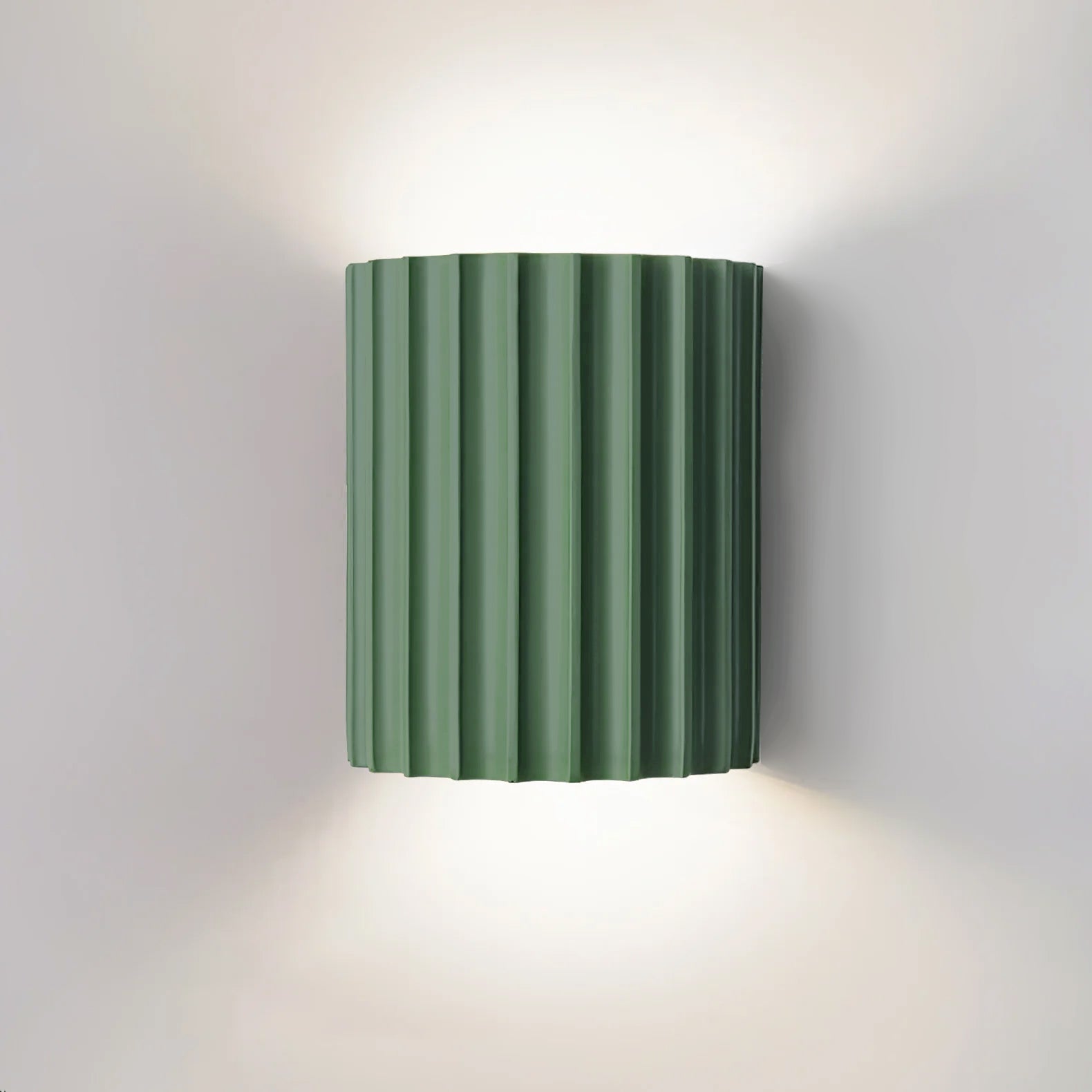 Fluted Wall Light | Textured Resin Cylindrical Sconce Fixture