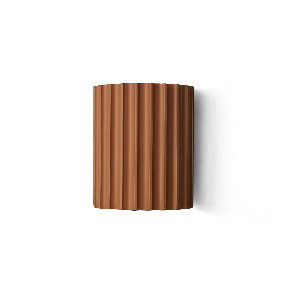Fluted Wall Light | Textured Resin Cylindrical Sconce Fixture
