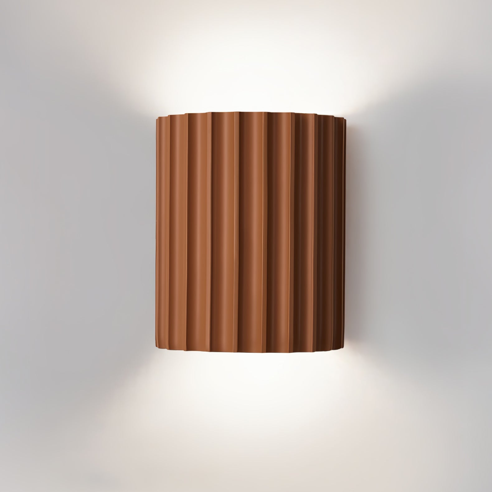 Fluted Wall Light | Textured Resin Cylindrical Sconce Fixture
