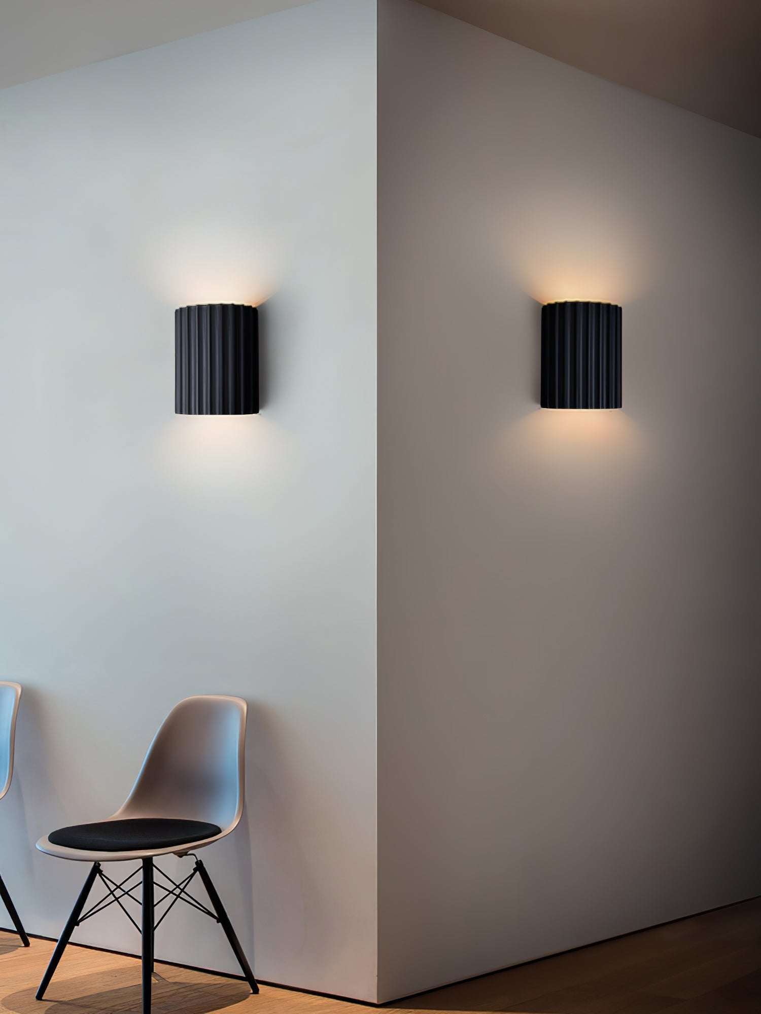 Fluted Wall Light | Textured Resin Cylindrical Sconce Fixture