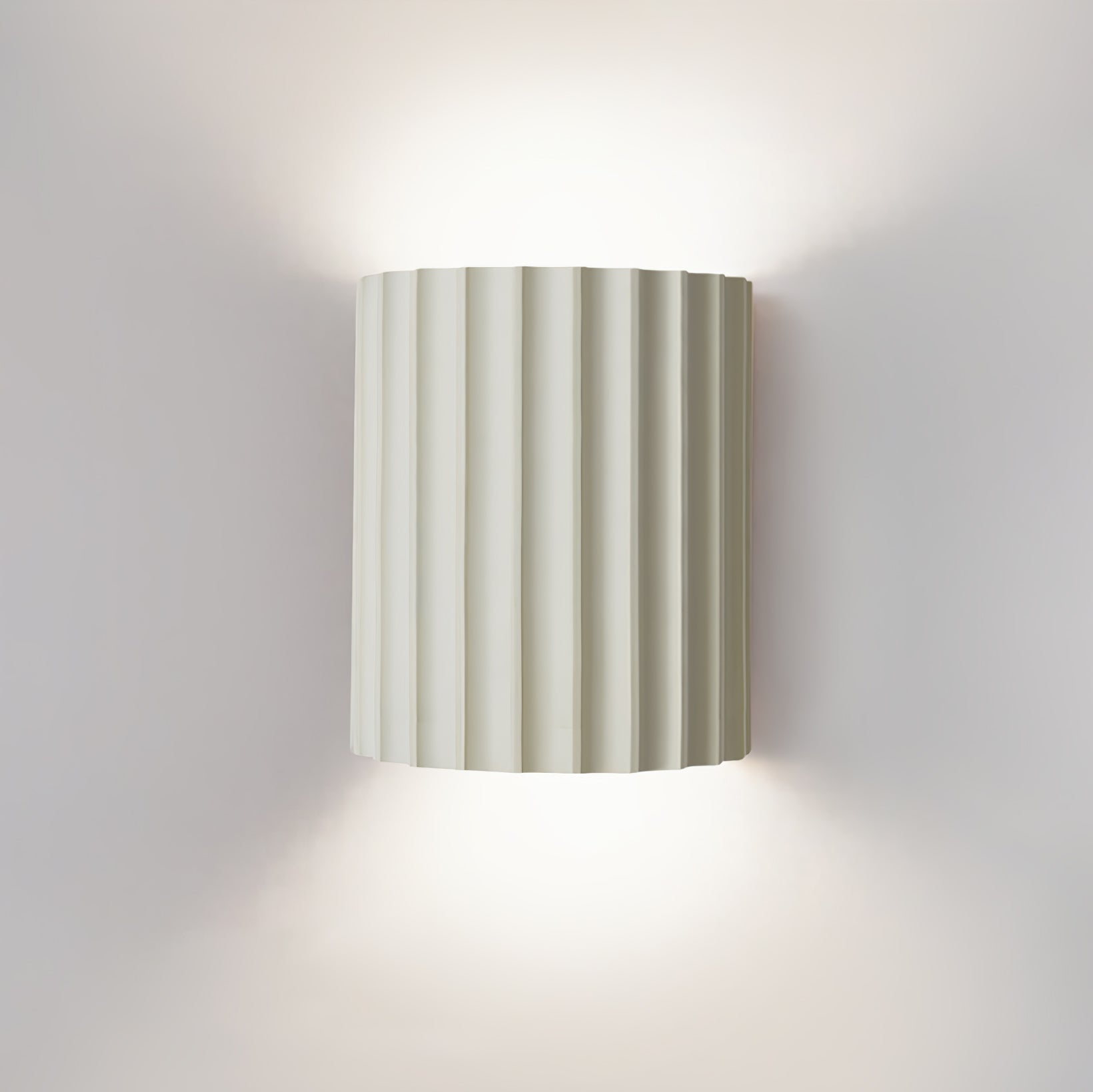 Fluted Wall Light | Textured Resin Cylindrical Sconce Fixture