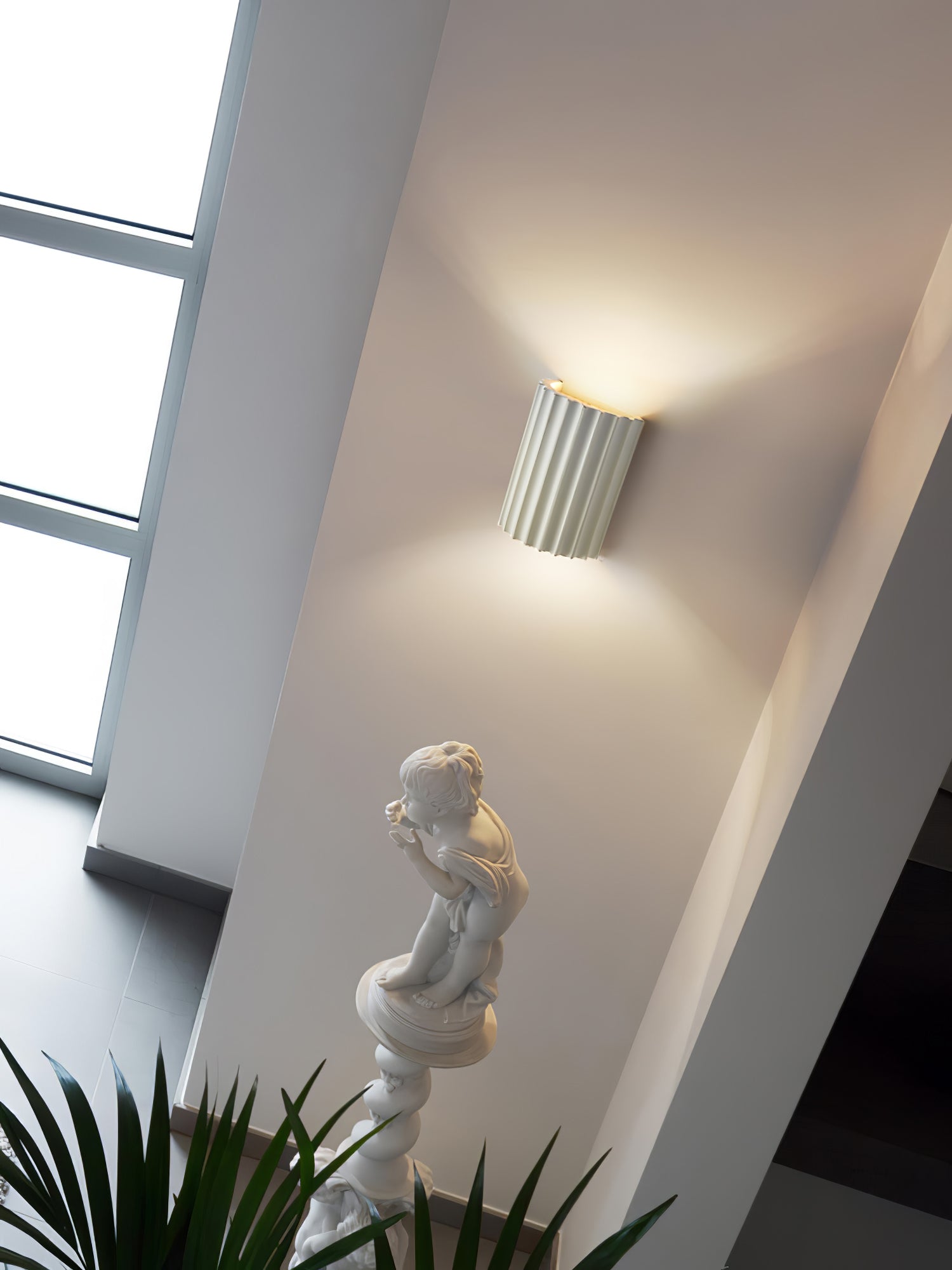 Fluted Wall Light | Textured Resin Cylindrical Sconce Fixture