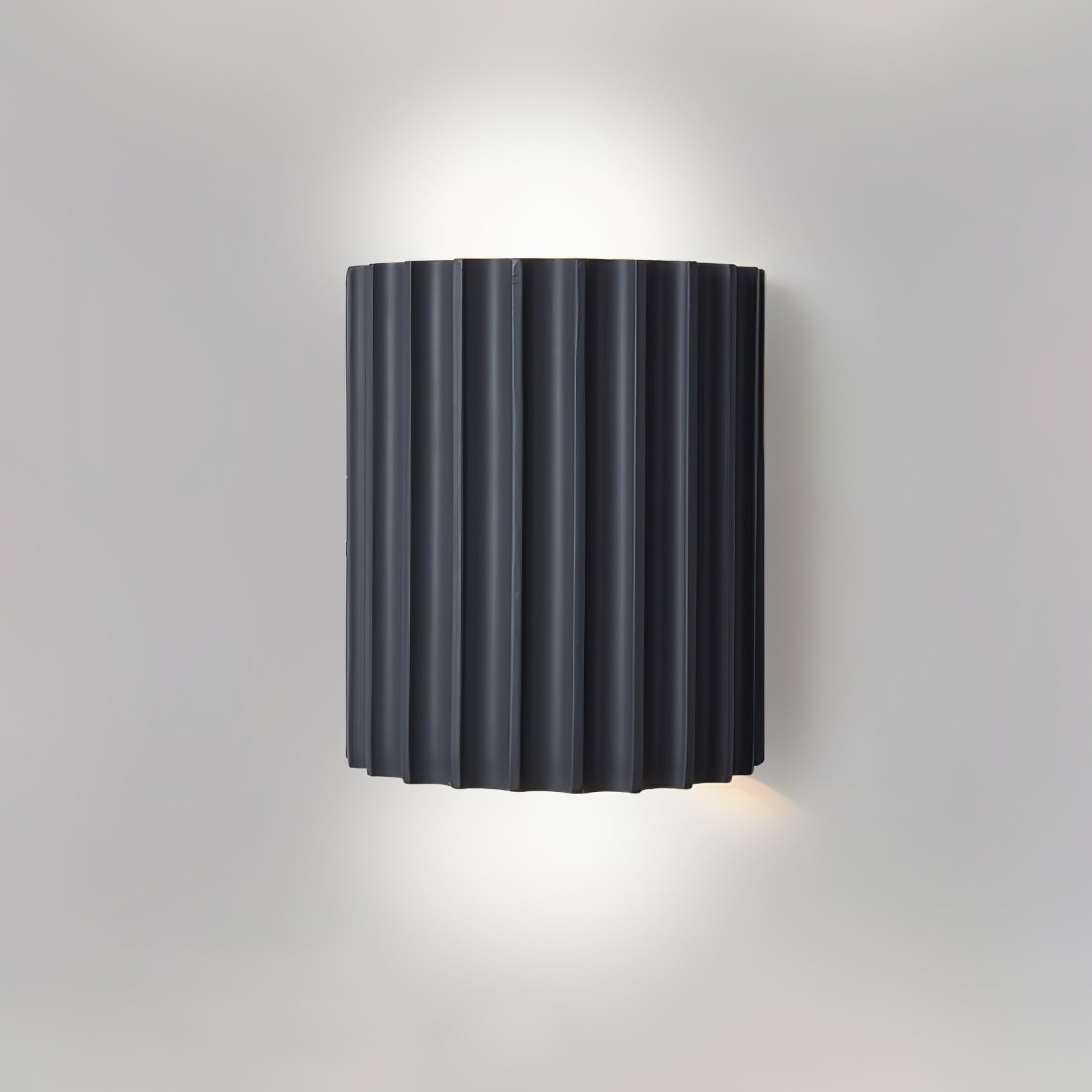 Fluted Wall Light | Textured Resin Cylindrical Sconce Fixture