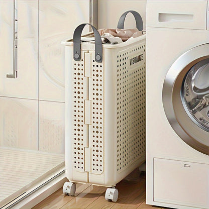 Foldable Laundry Box - Mobile Clothes Basket with Wheels for Easy Transport 2