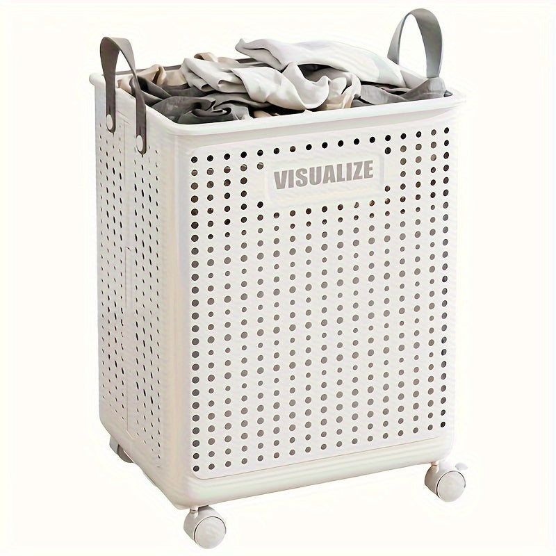 Foldable Laundry Box - Mobile Clothes Basket with Wheels for Easy Transport 4