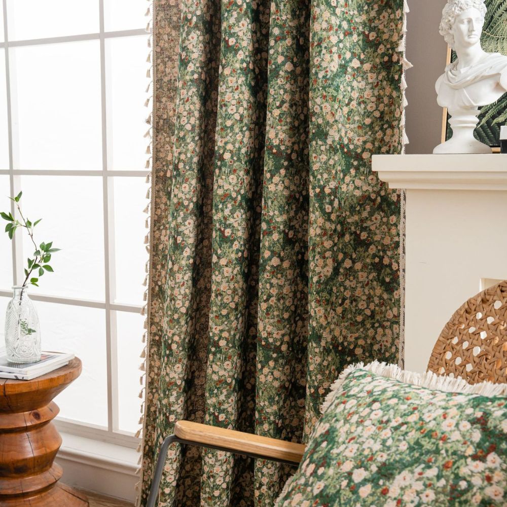 Vintage Floral Tapestry Curtain