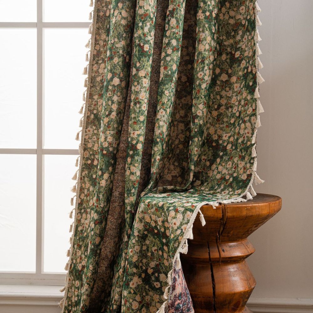 Vintage Floral Tapestry Curtain