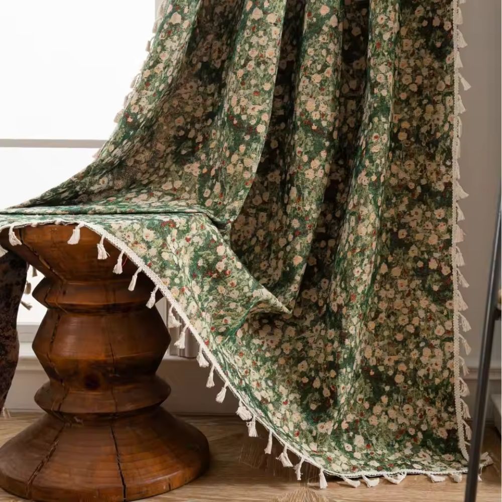 Vintage Floral Tapestry Curtain