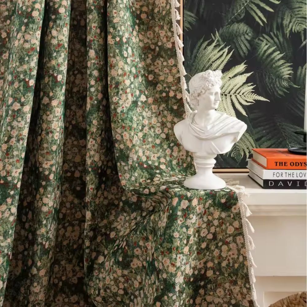 Vintage Floral Tapestry Curtain