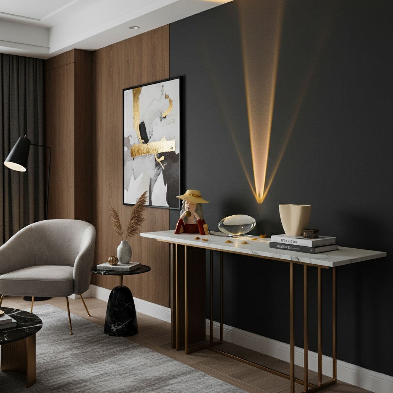 Polished Stone Accent Table Lamp