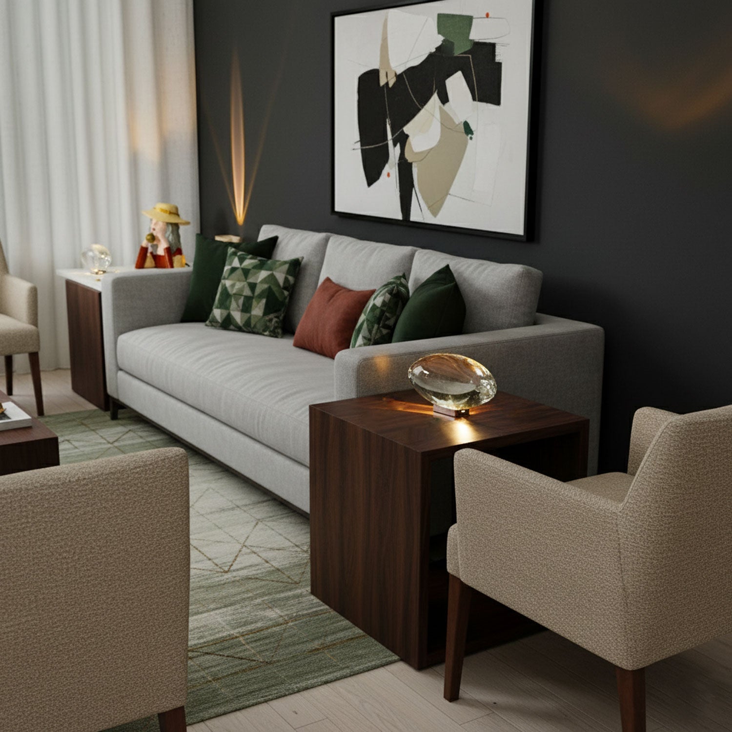 Polished Stone Accent Table Lamp