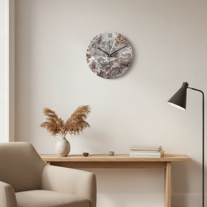 Marble Wall Clock | Modern 30cm Silent Quartz Timepiece