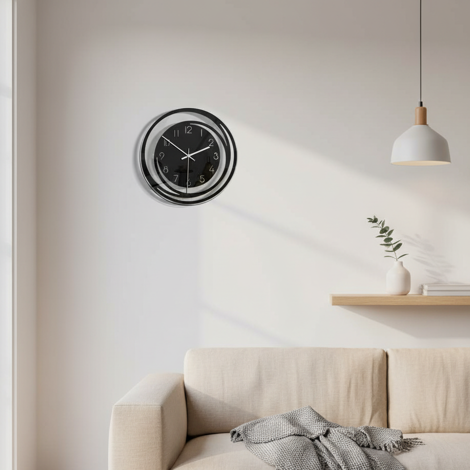 Acrylic Wall Clock | Minimalist 30cm Silent Quartz Movement