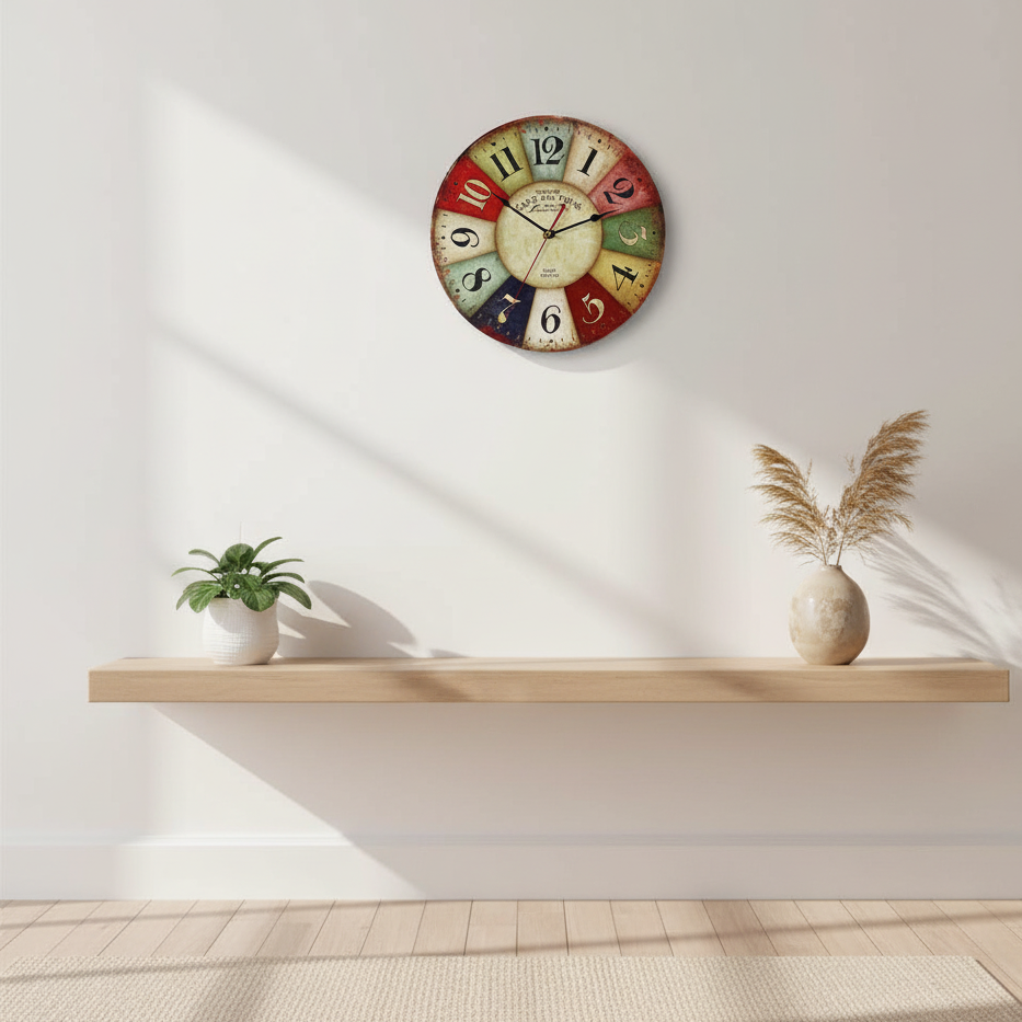 Modern Natural Wood Wall Clock | Scandinavian Minimalist Timepiece