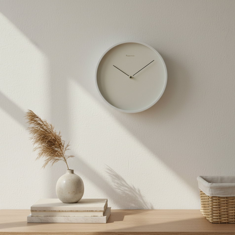 Modern Minimalist Wall Clock | Scandinavian Matte Finish Quartz