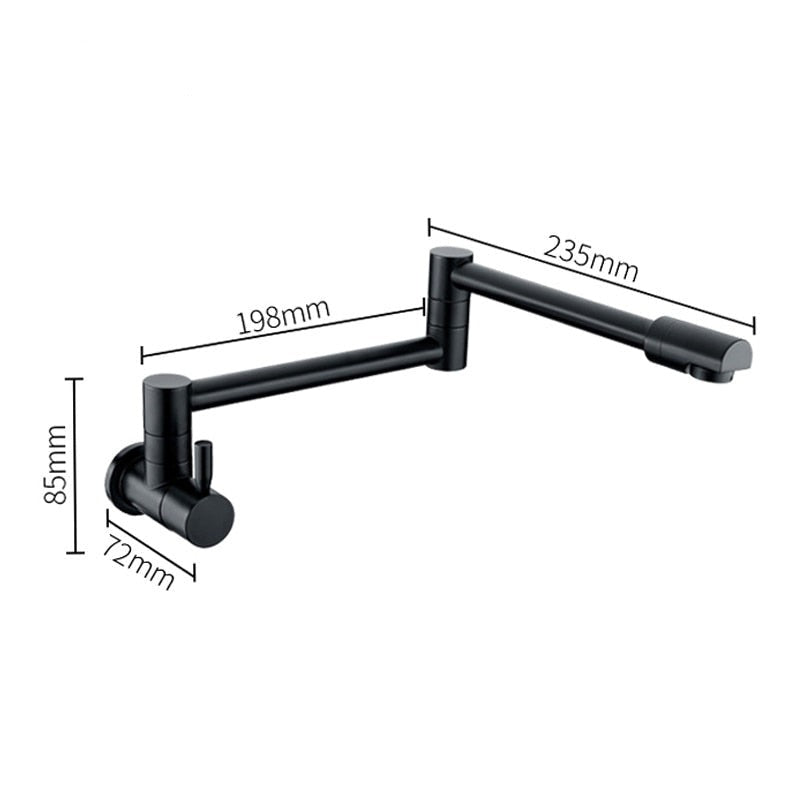 Saima - Modern Pot Filler Faucet Tap Wall Mounted Faucet BO-HA Matte Black Front