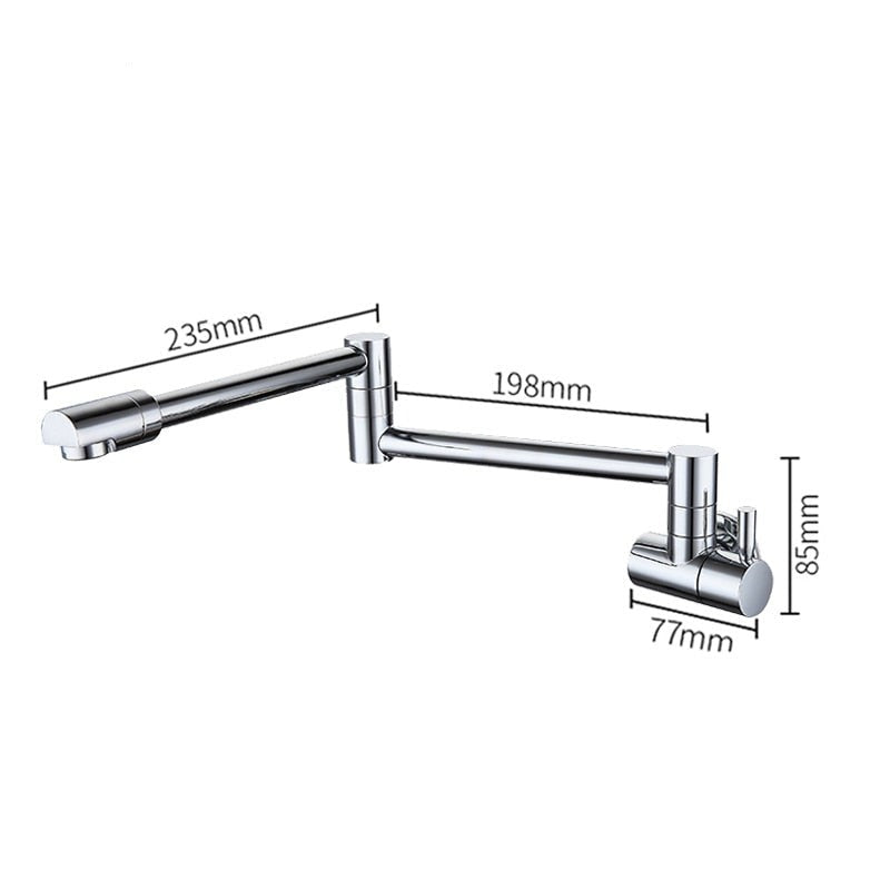 Saima - Modern Pot Filler Faucet Tap Wall Mounted Faucet BO-HA Chrome Side