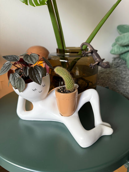 Reclining Figure Ceramic Planter Pot