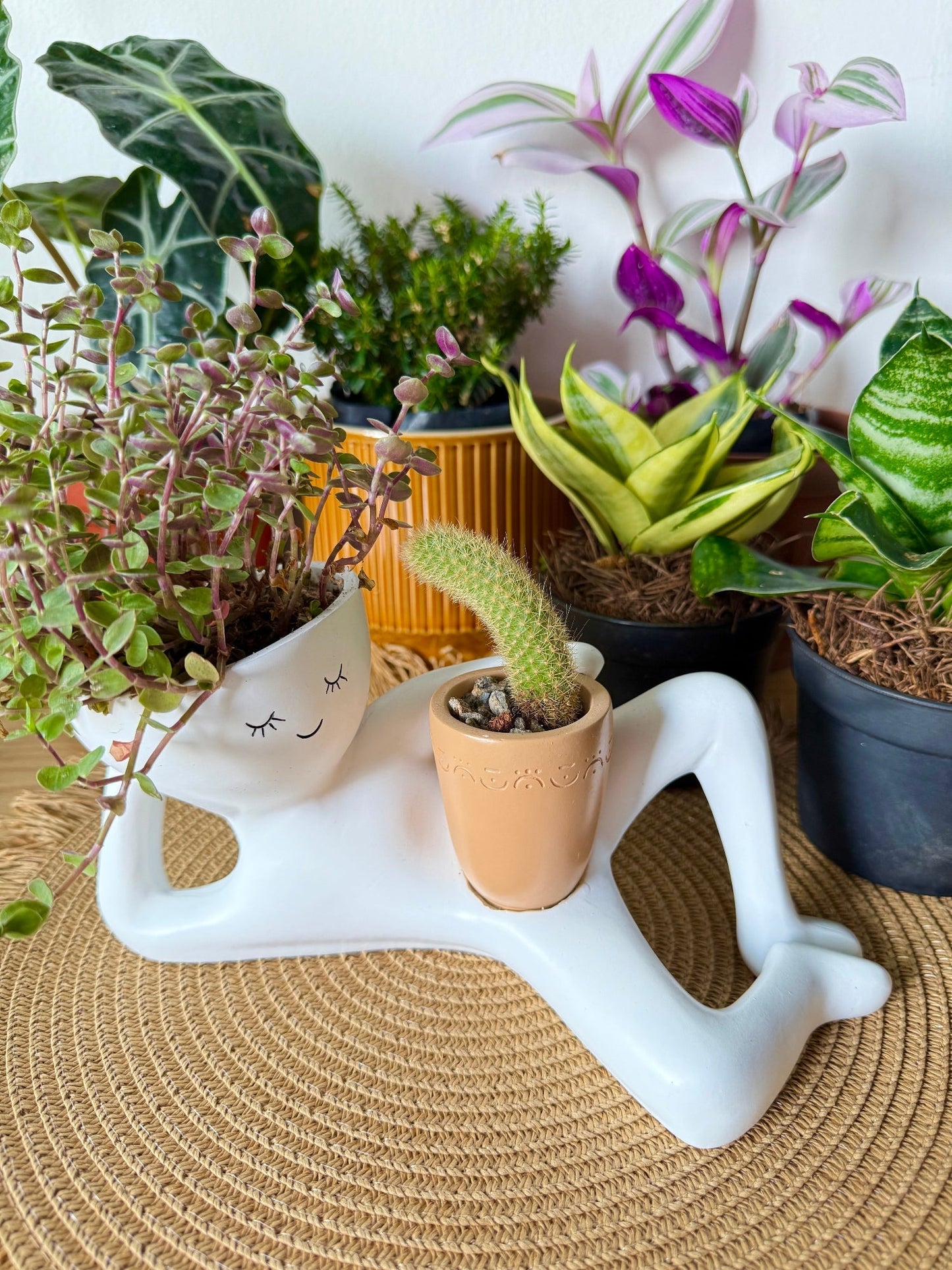 Reclining Figure Ceramic Planter Pot