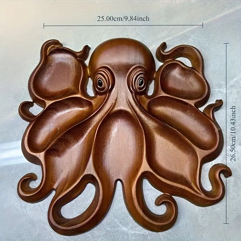 Octopus Shaped Charcuterie Board | Rustic Wood Ocean Design