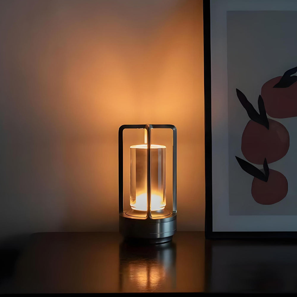 Cordless Metal Lantern Table Lamp