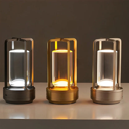 Cordless Metal Lantern Table Lamp