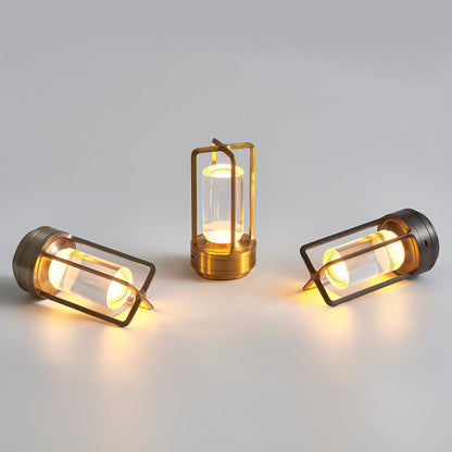 Cordless Metal Lantern Table Lamp