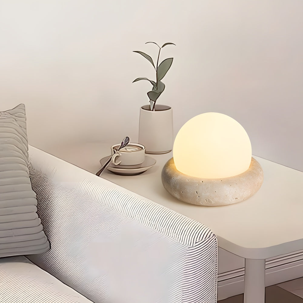 Stone Finish Minimalist Table Lamp