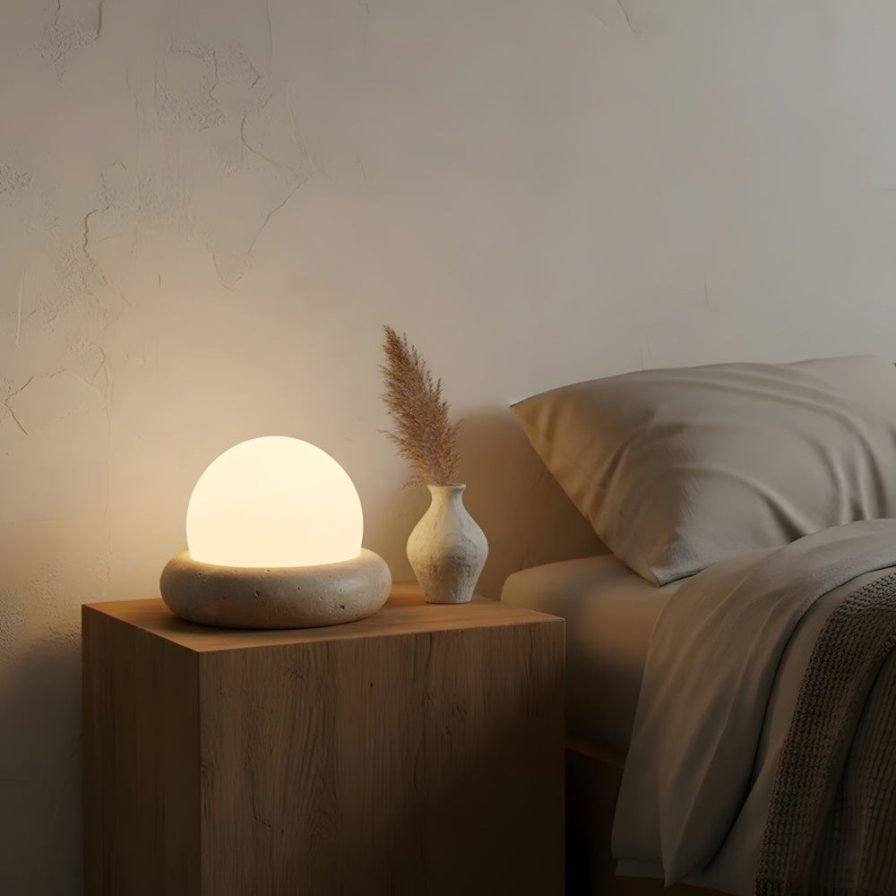 Stone Finish Minimalist Table Lamp