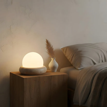 Stone Finish Minimalist Table Lamp