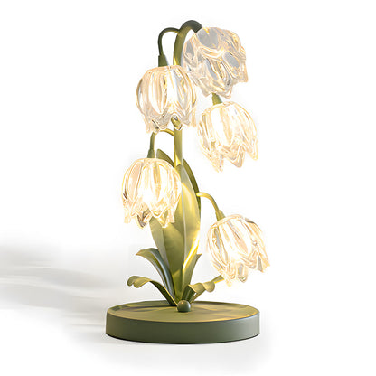 Floral Glass Accent Table Lamp