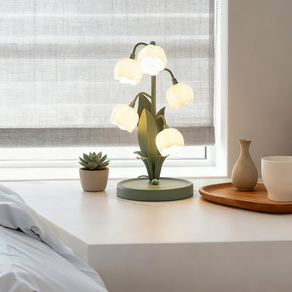 Floral Glass Accent Table Lamp