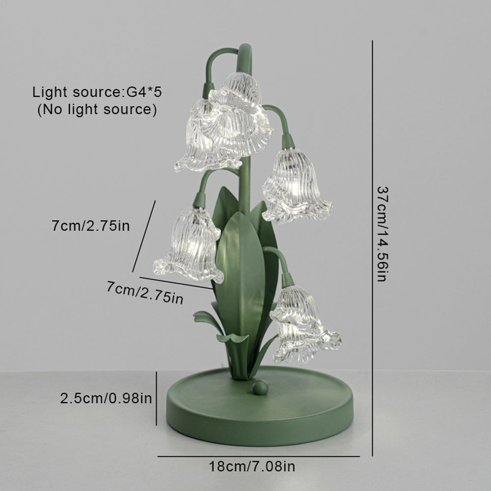 Floral Glass Accent Table Lamp