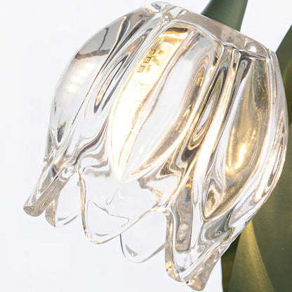 Floral Glass Accent Table Lamp