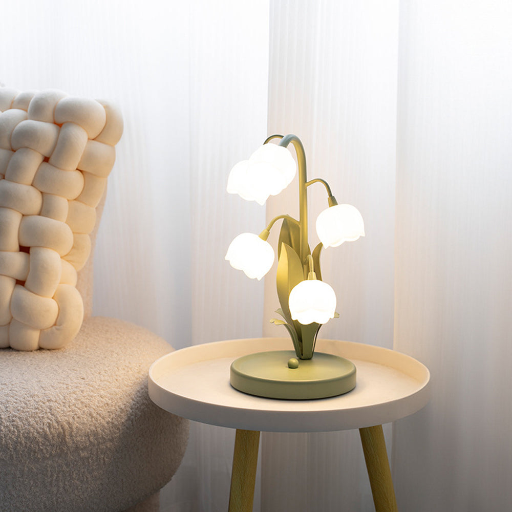 Floral Glass Accent Table Lamp