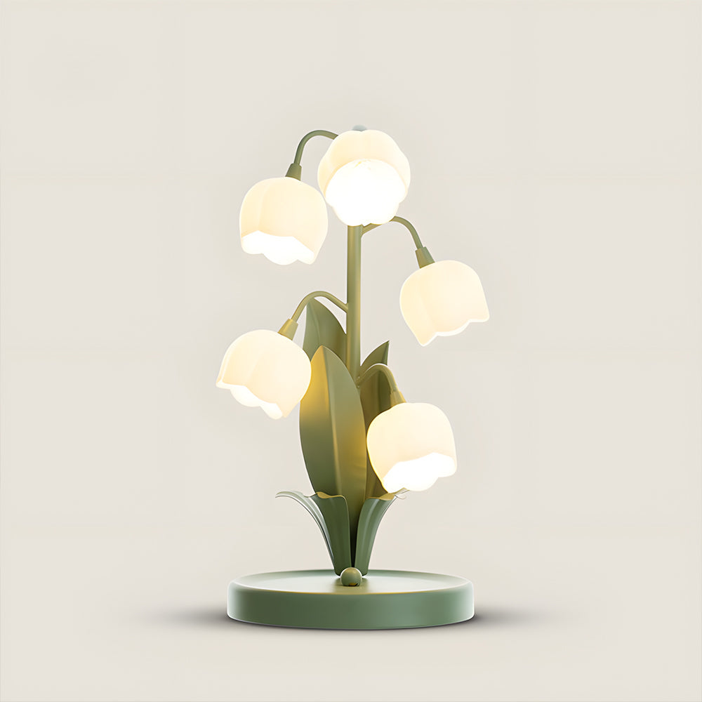 Floral Glass Accent Table Lamp
