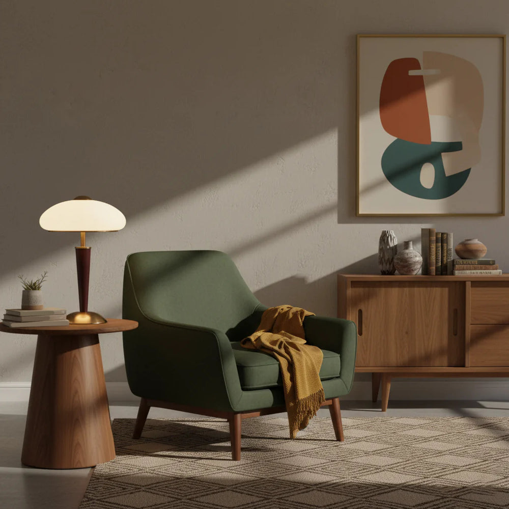Mid-Century Wooden Table Lamp