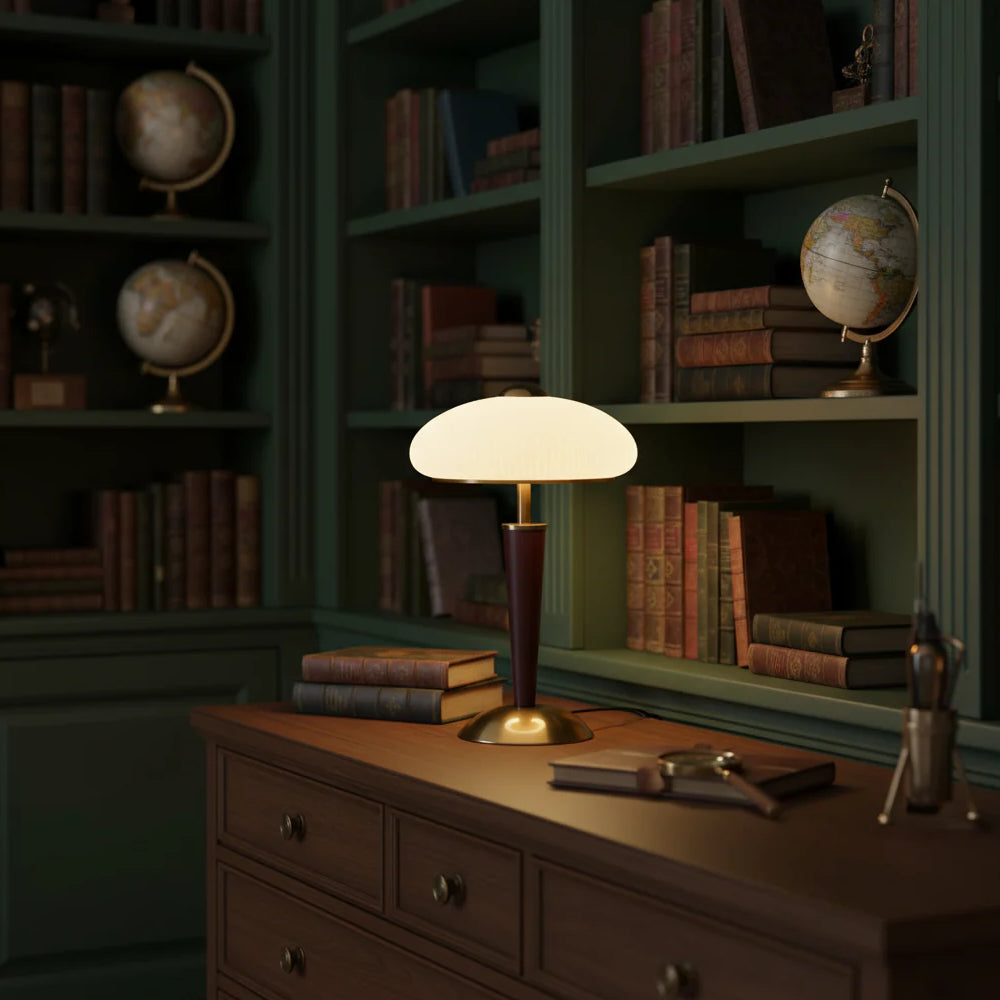 Mid-Century Wooden Table Lamp
