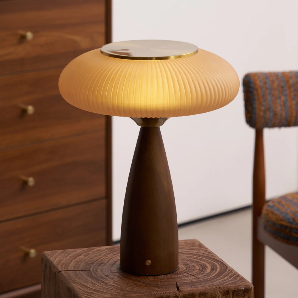 Rechargeable Vintage Wooden Table Lamp