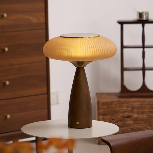 Rechargeable Vintage Wooden Table Lamp