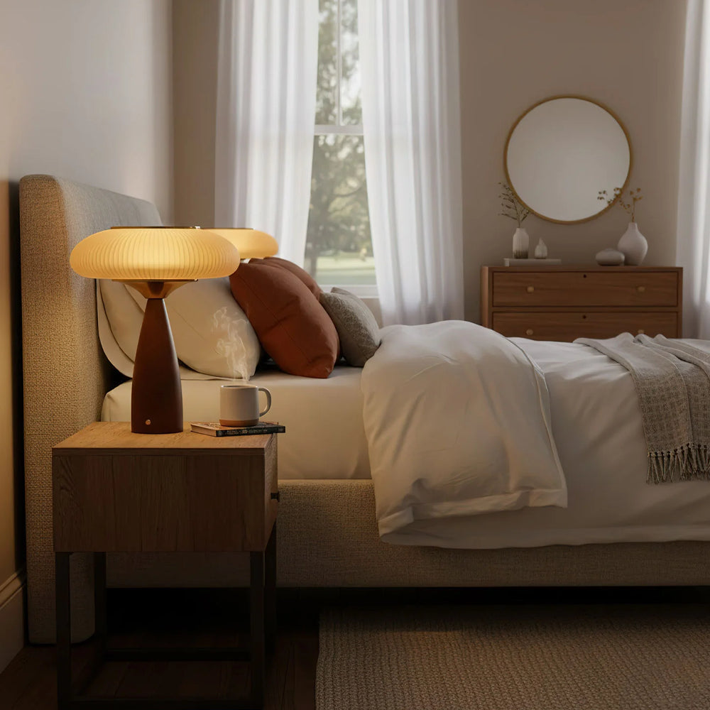 Rechargeable Vintage Wooden Table Lamp