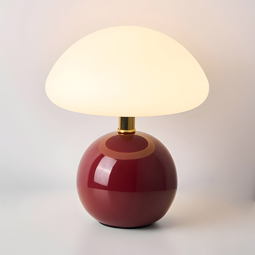 Mushroom Ceramic Table Lamp - Cream Finish