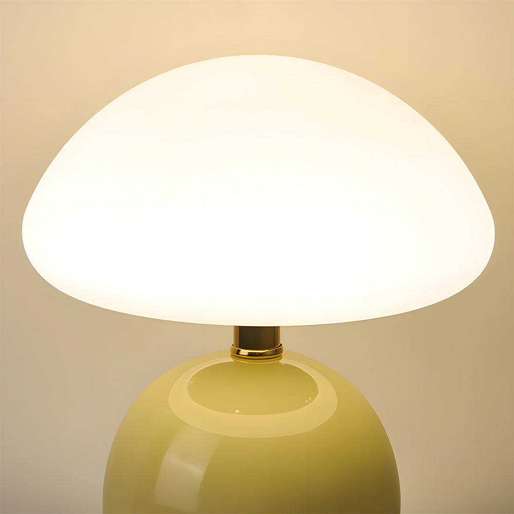 Mushroom Ceramic Table Lamp - Cream Finish