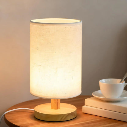 Nordic Fabric and Wood LED Table Lamp