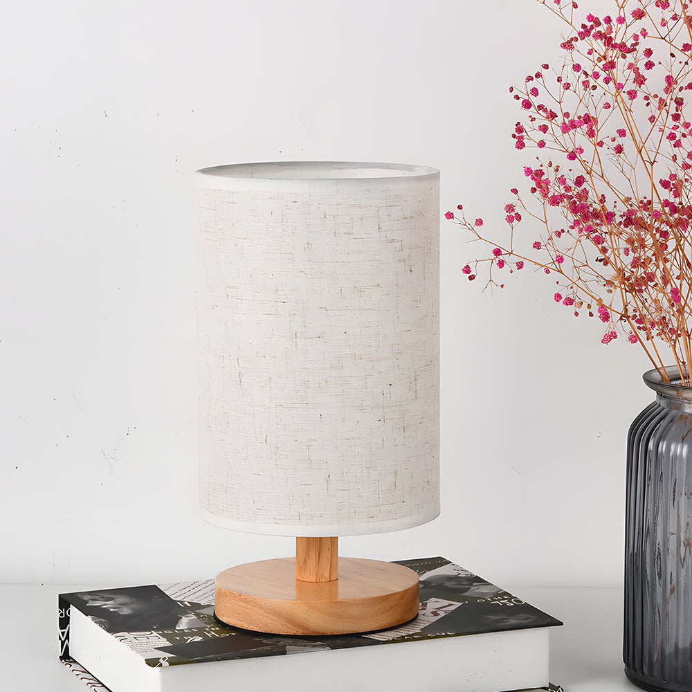 Nordic Fabric & Wood LED Table Lamp