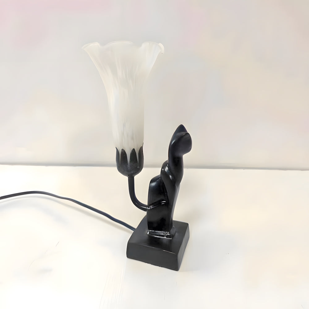 Tiffany-Style Cat Resin Table Lamp