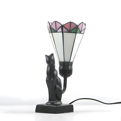 Tiffany-Style Cat Resin Table Lamp