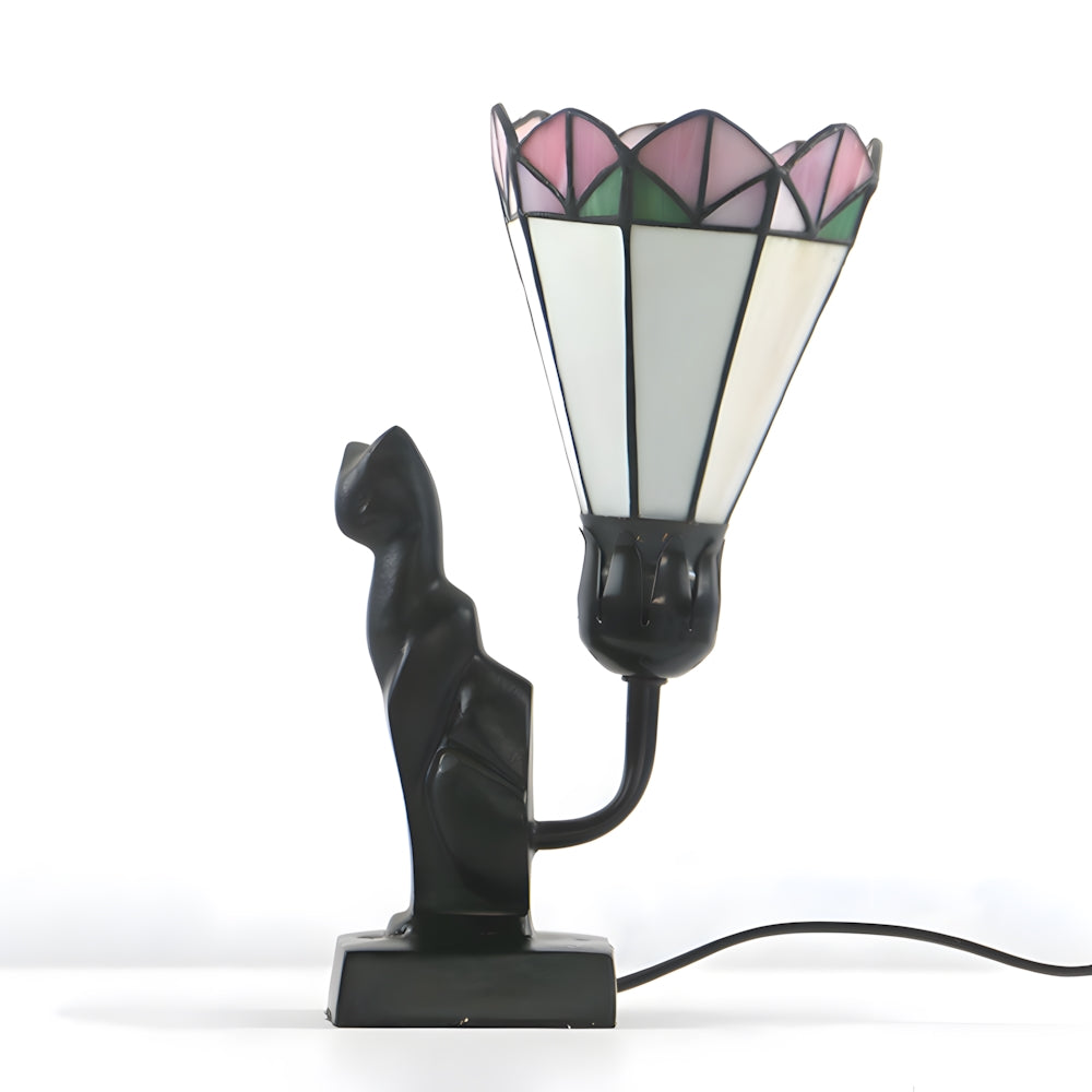 Tiffany-Style Cat Resin Table Lamp