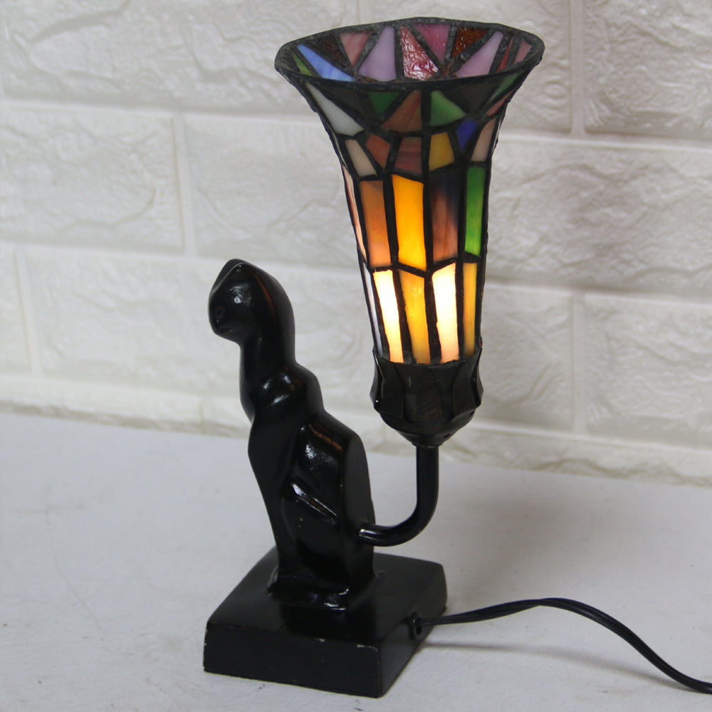 Tiffany-Style Cat Resin Table Lamp